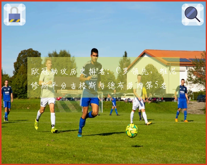 欧冠助攻历史排名：C罗领先，维尼修斯平分吉格斯与德布劳内第5名